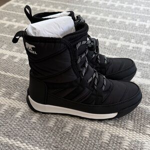 Sorel Black and White Kids Snow Boots